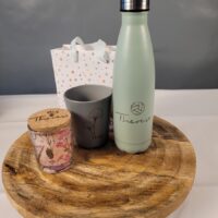 Trinkflasche, Kerze, Trinkbecher